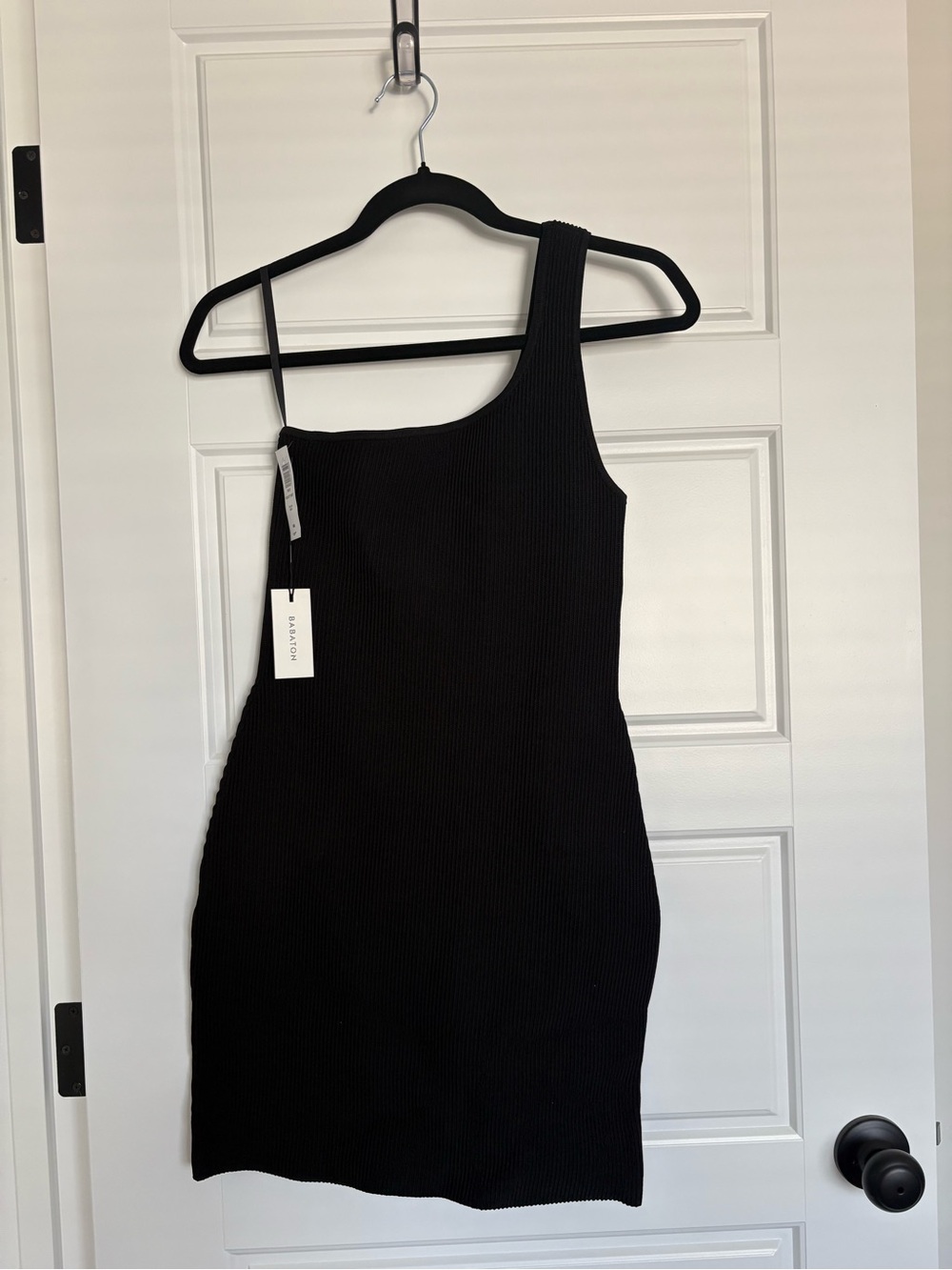 Babaton One Shoulder Sculpt Knit Dress (M)